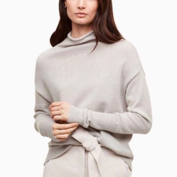 Aritzia Wilfred Cyprie Light Gray Wool Turtleneck Mockneck Size Small - Picture 9 of 9